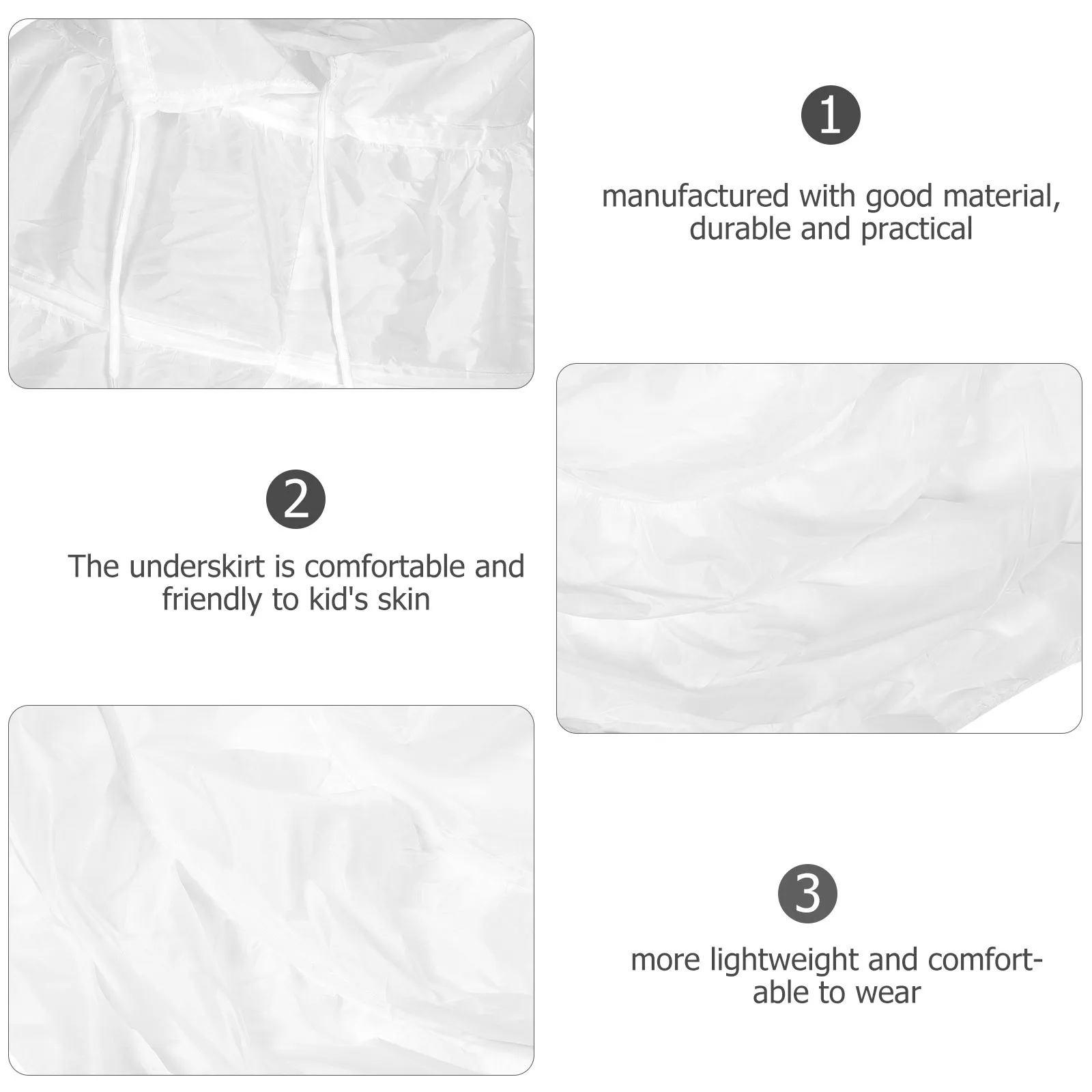 Girls Underskirt Hoop Skirt Multi-Layer Lightweight Petticoat for Wedding Birthday Party Flower Girl Bubble Skirt Tutu