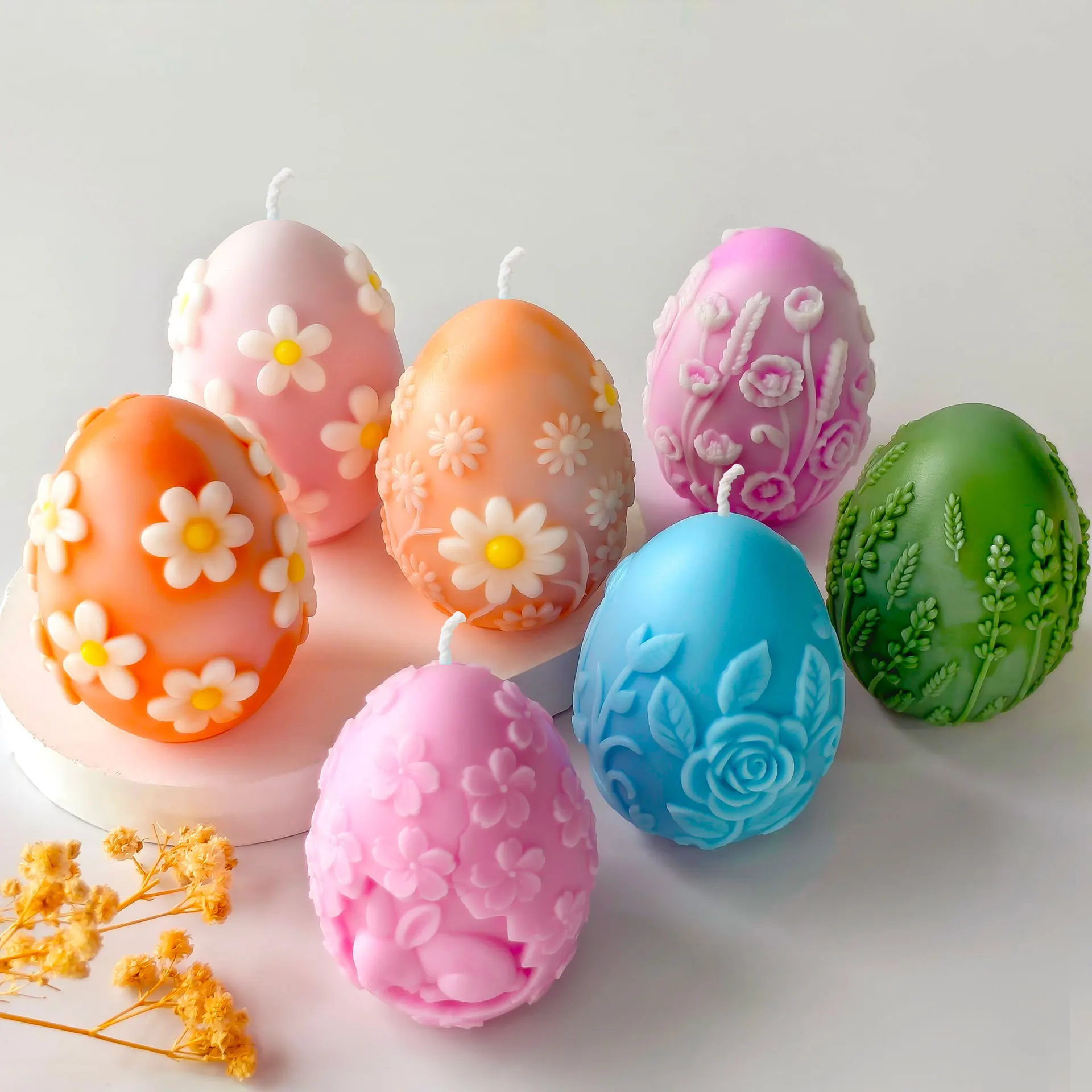 Floral Relief Easter Egg Mold 4