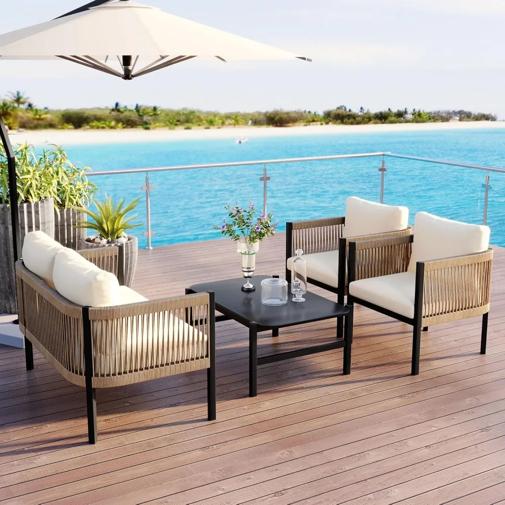 

Multi-Person Outdoor Sofa Sets Combination with A Table, Patio Sofa Combination Suitable for Garden, Backyard and Balconies,