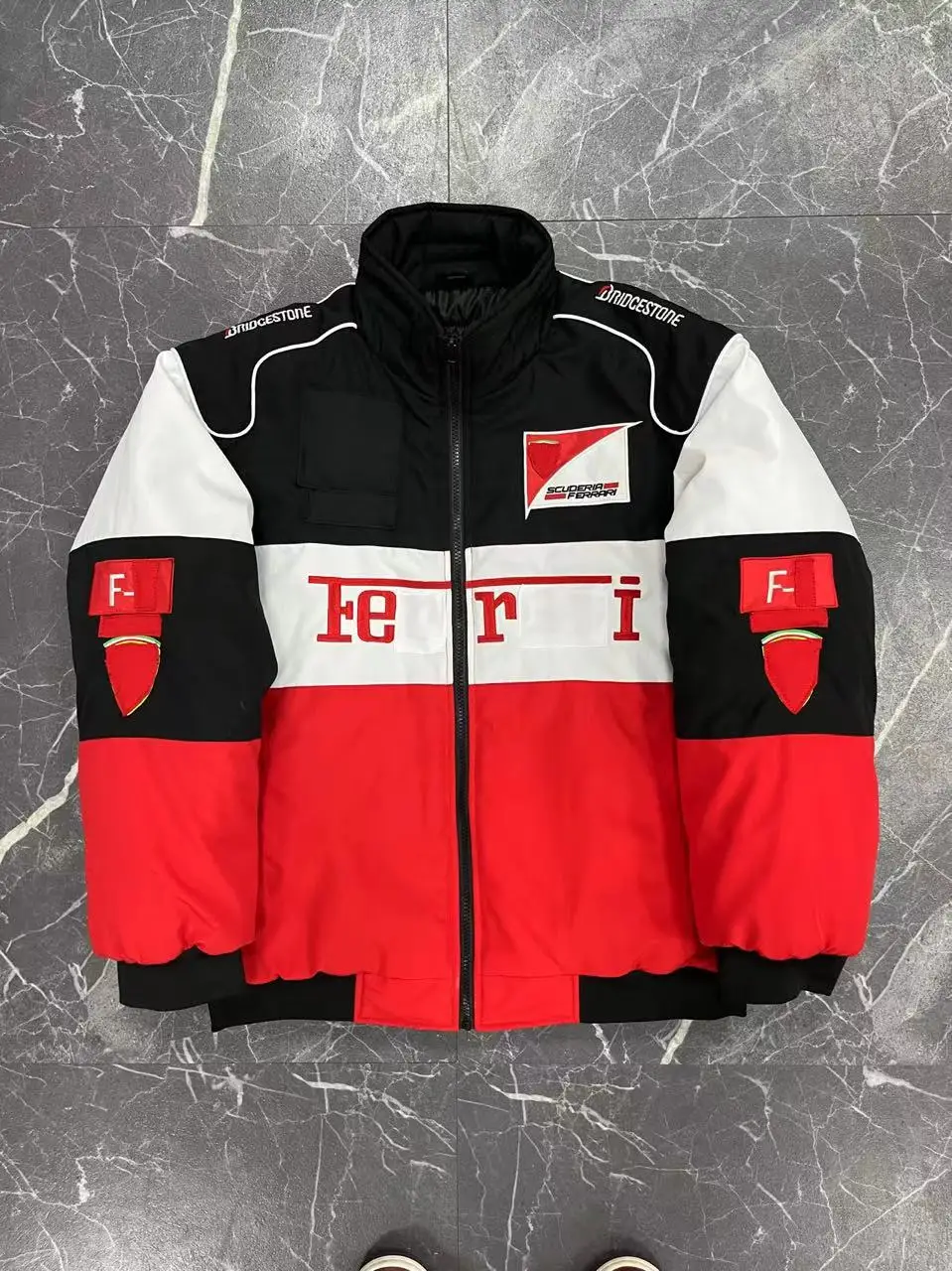 

Гоночный костюм с вышивкой F, мотоциклетное снаряжение для езды, куртка в американском стиле красного цвета, пальто из хлопка для осени и зимы