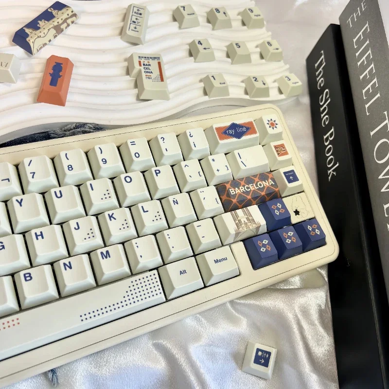 Barcelona Keycap Spanish Theme Keycaps Complete Set Cherry Profile Five Sided Sublimation Mechanical Keyboard Custom Keycap
