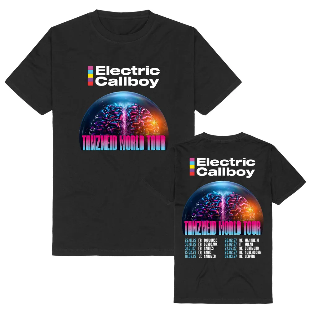 Tanzneid World Tour T-shirt Electric Callboy Band Design Tees Graphic Print Merch Unisex Streetwear Cotton Short Sleeve Tshirts