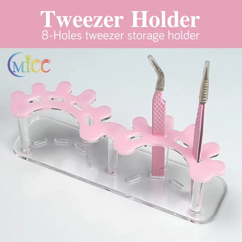 Acryl Wimpern Pinzette Lagerung Rack Pinzette Organizer Halter Stehen Wimpern Verlängerung Werkzeuge Make-Up Schönheit Regal 8 Löcher – Detail 1