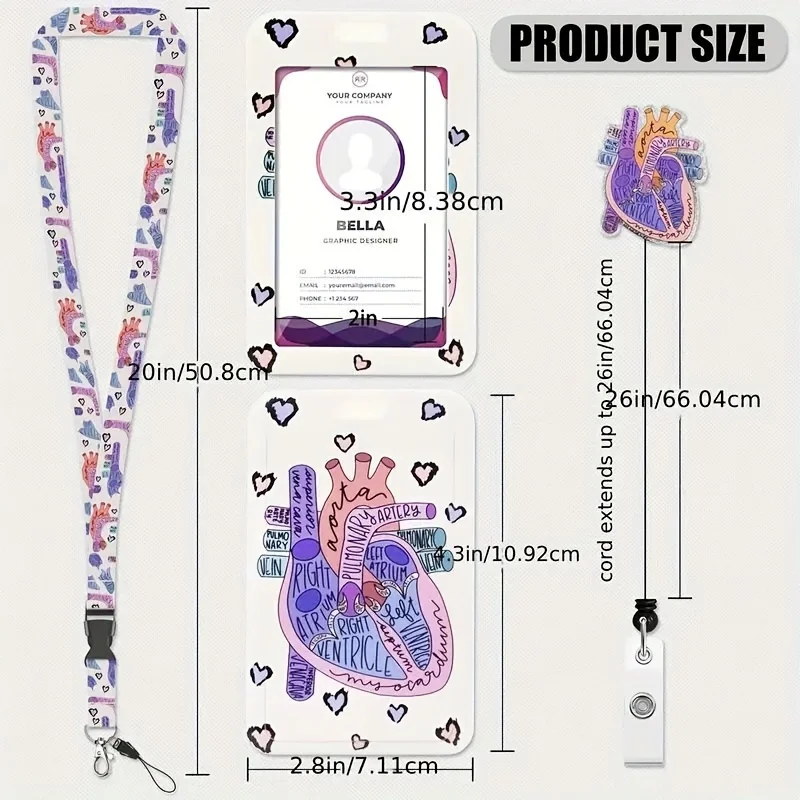 Retractable Lanyard with ID Badge Holder Rotatable Clip - Mental Health Nurse Lanyard for Nurse Teacher Office Work Women