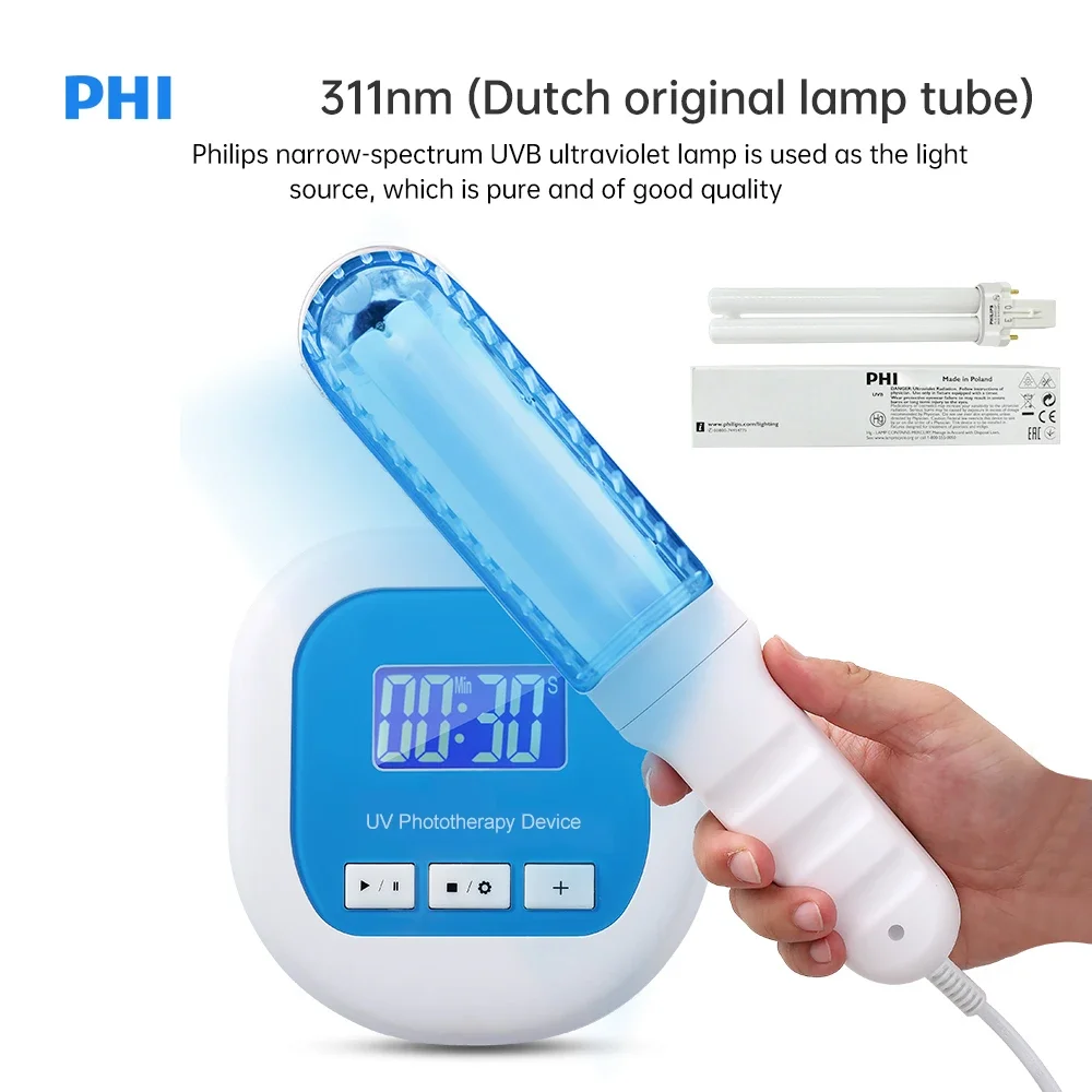 YOUWEMD Phototherapy UVB Instrument 311NM Narrowband Ultraviolet Laser LampTreatment Vitiligo Psoriasis Skin Use Philips lights