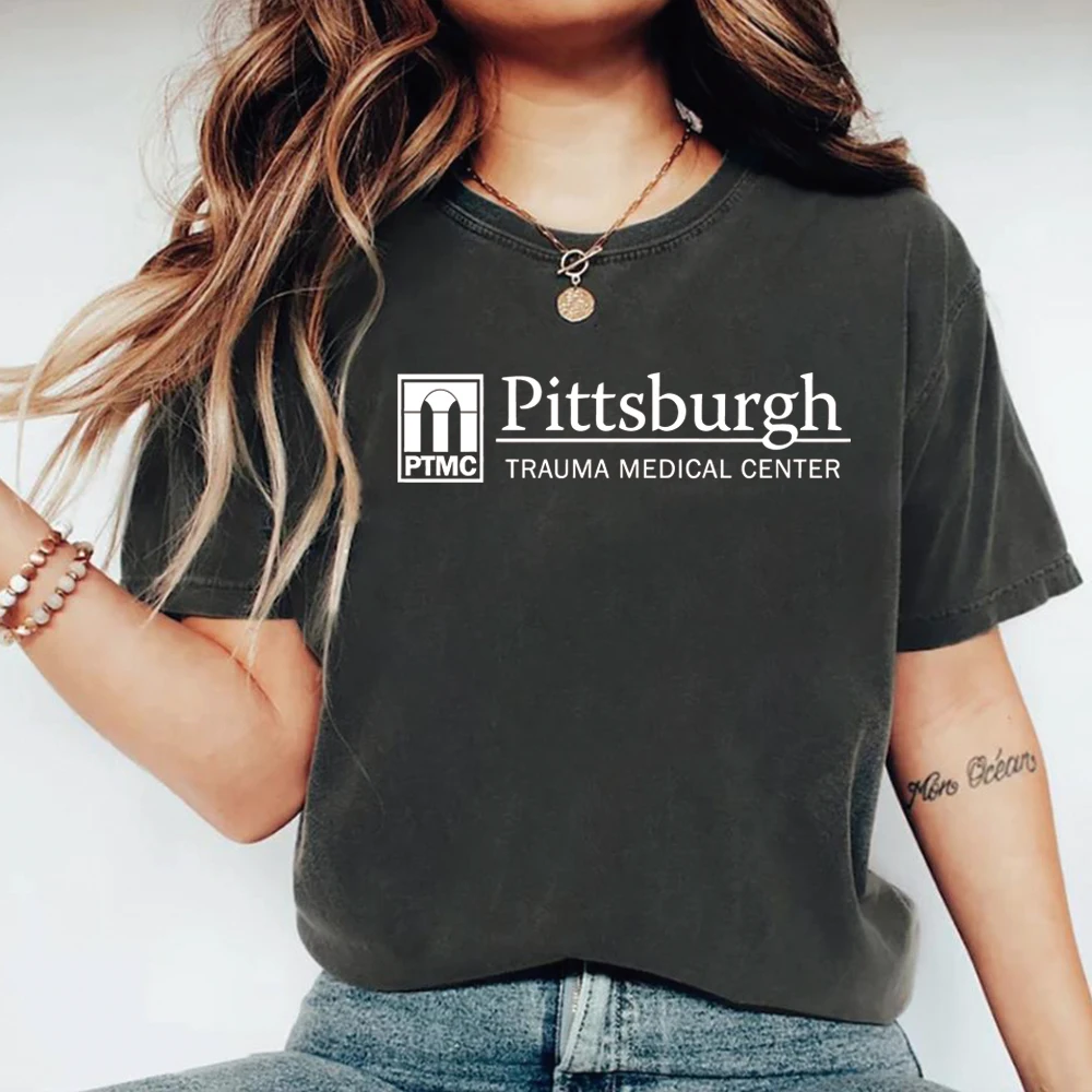 The Pitt TV Series T-shirt PTMC Shirt Retro Tv Short Sleeves Tops Funny Doctor Tee Unisex Summer Casual Tees Nurse Tee Fans Gift
