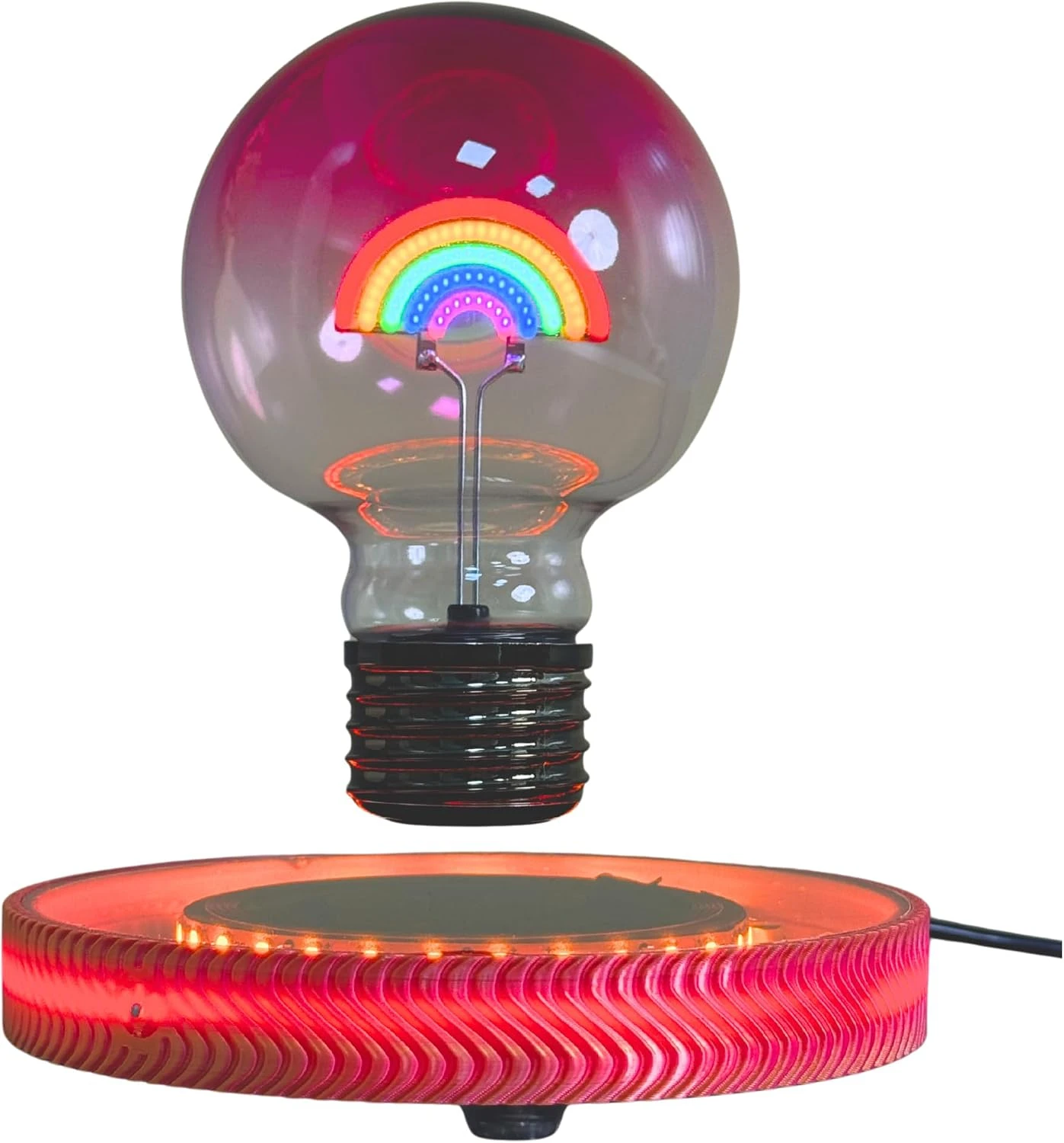 Schwebende Lampe Büro Zimmer Schreibtisch Deko Ornament Magnetische Ambientebeleuchtung Schwebende Regenbogen-Glühbirne Schreibtischlampe Einzigartige Geschenke – Detail 4