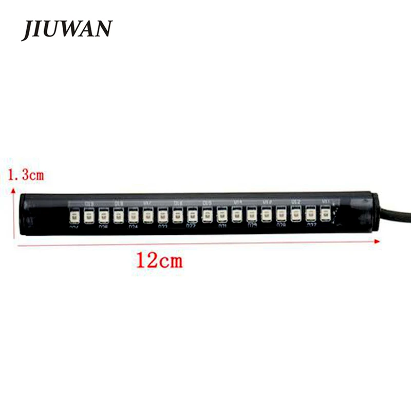 Flexible 17 LED Universal Motorcycle Running Brake Light 8 Yellow 9 Red Led Motorcycle Light Strip Tail Stop Turn Signal Light