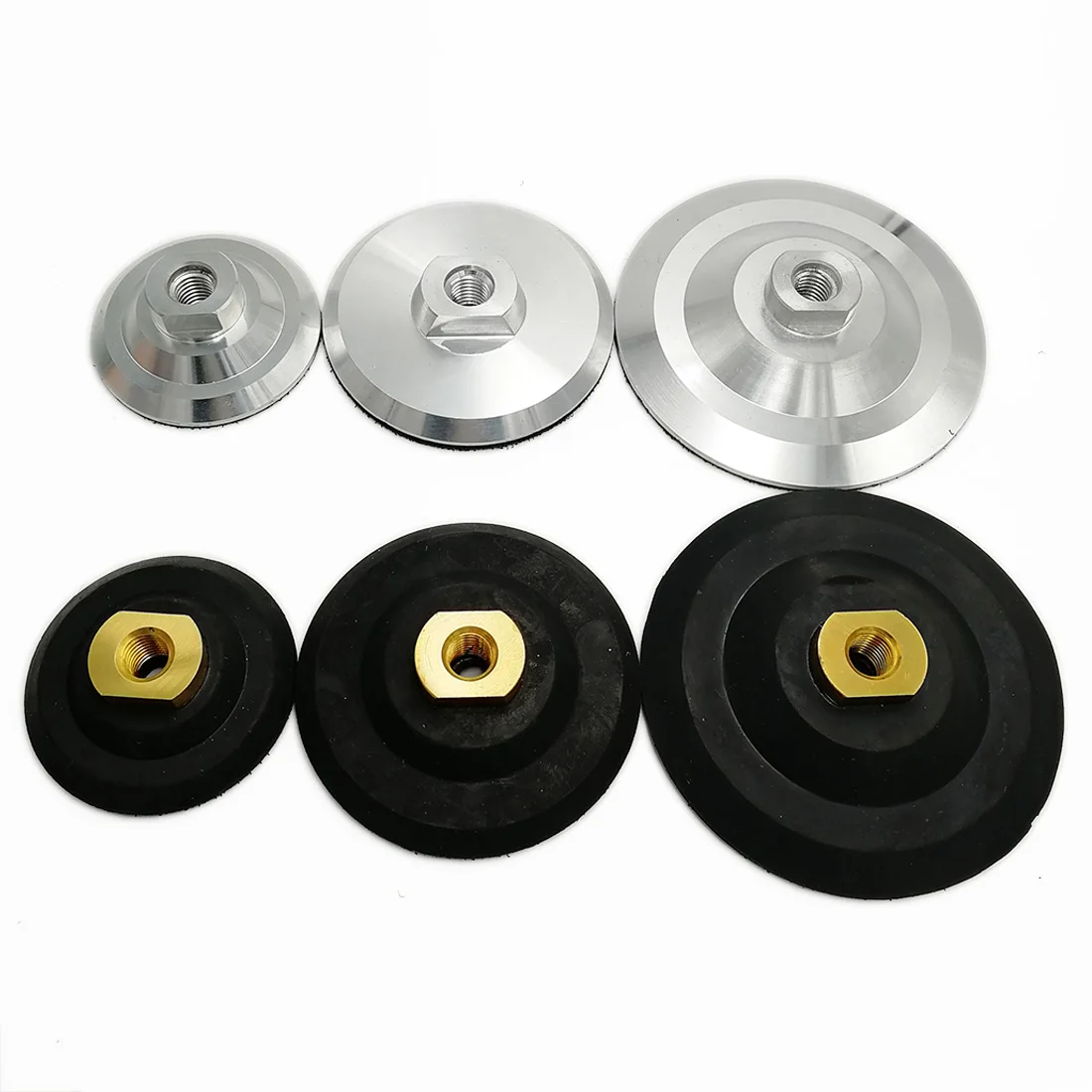 BRSCHNITT Aluminum Base Backer for Diamond Polishing Pads M14 Thread Sanding Discs Backing Holder 1Pc 2Pcs