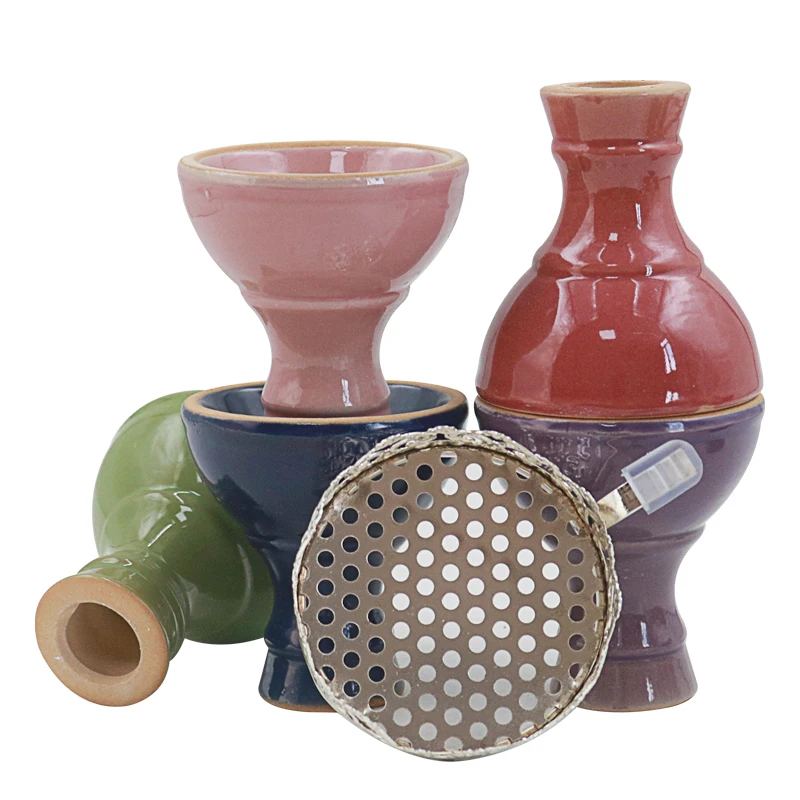 Ceramic Hookah Head Bowl With Charcoal Holder Shisha Tobacco Screens Cachimba Chicha Smoking Accessories