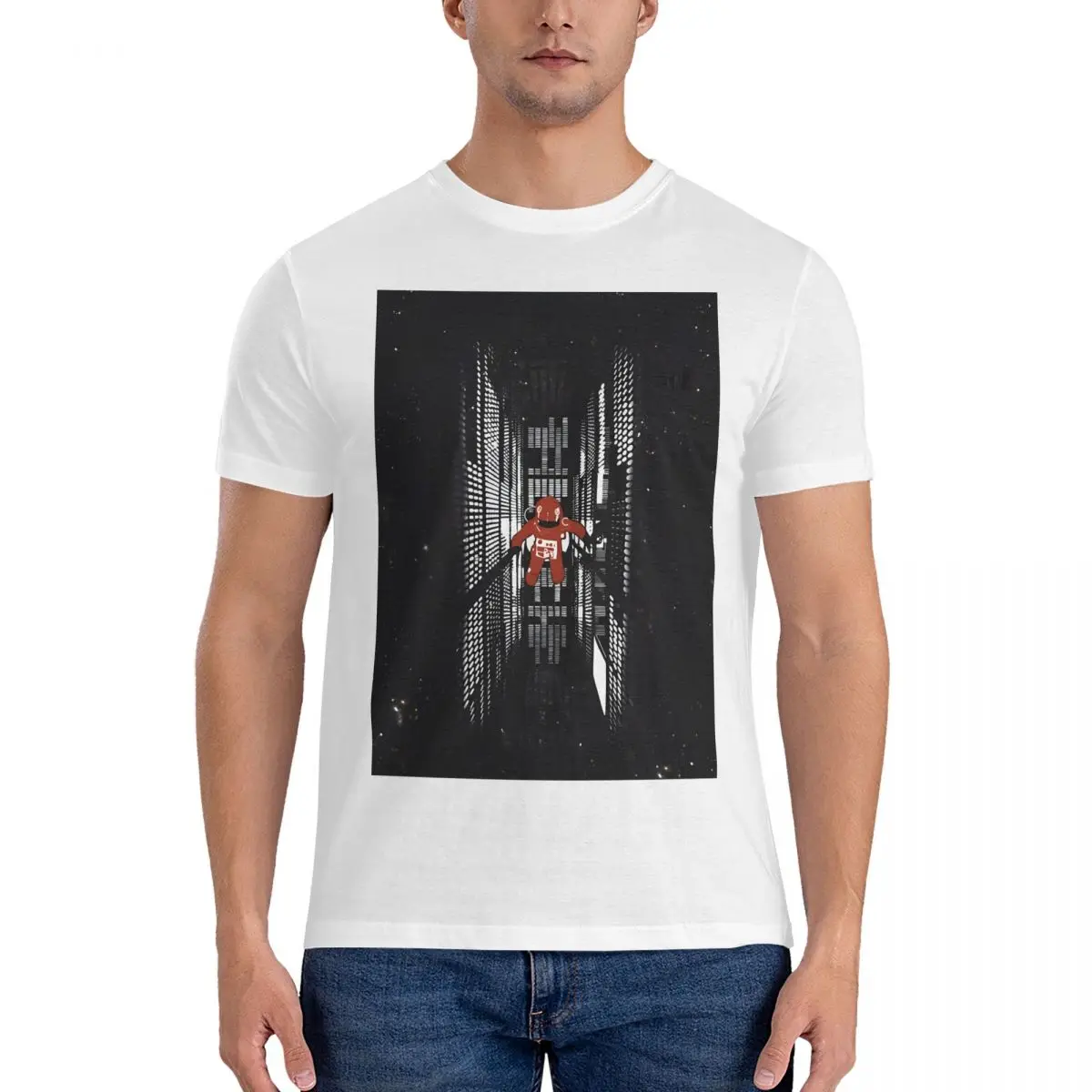 Movie T-Shirt for Men 2001 A Space Odyssey Amazing Pure Cotton Tee Shirt Crew Neck Short Sleeve T Shirt New Arrival Tops