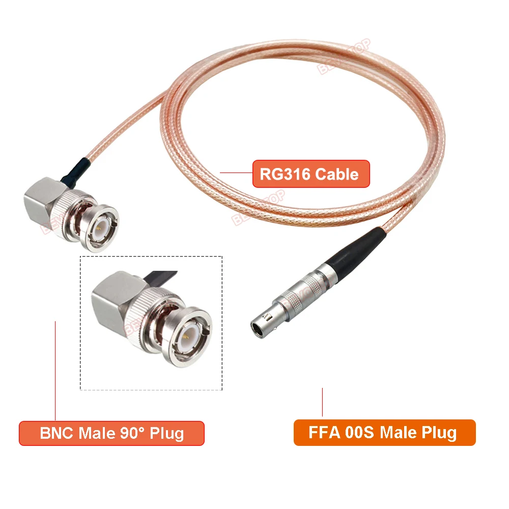 BEVOTOP BNC to FFA Plug FFA 00 Compatible Connector RF Coaxial RG316 Cable Assembly Pigtail for Ultrasonic Flaw Detector