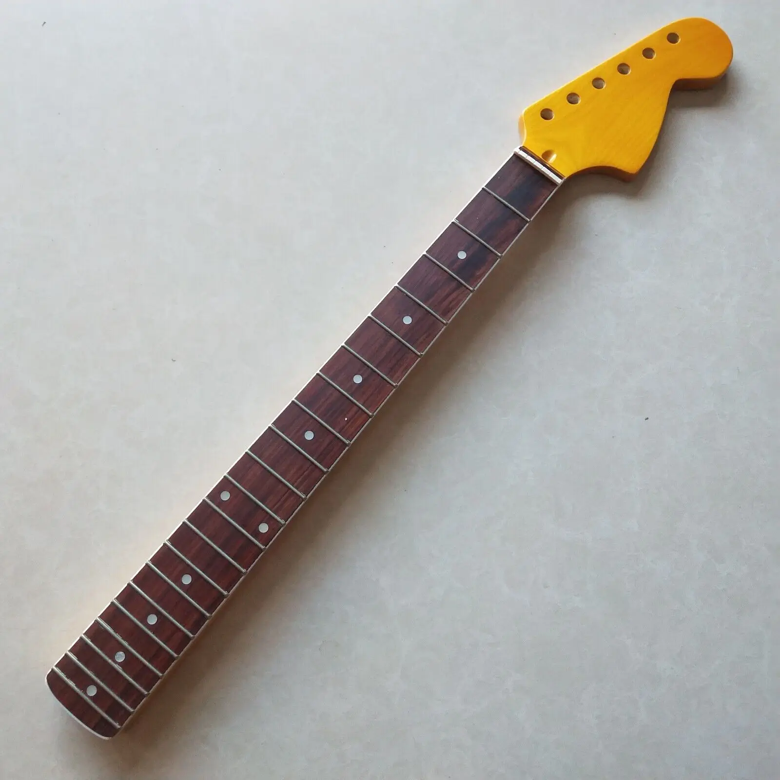 DIY Yellow Big head Guitar Neck Parts 21 fret 25.5inch Maple Rosewood Fretboard