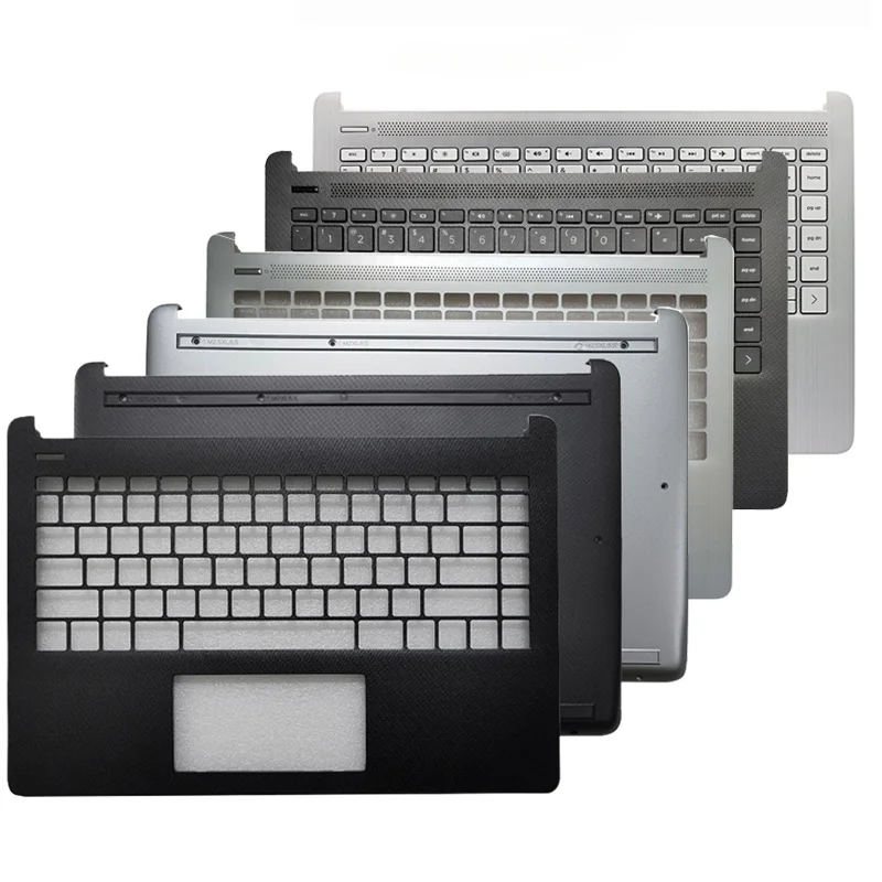 New Housings for HP 14-DQ FQ 14S-DR 14S-FR TPN-Q221 Laptop Keyboard Palmrest Topcases Upper Bottom Cover Replacement Spare Parts