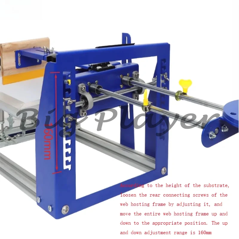 Small manual curved screen printing machine suitable for cylindrical and conical plastic/glass/metal screen printing stations