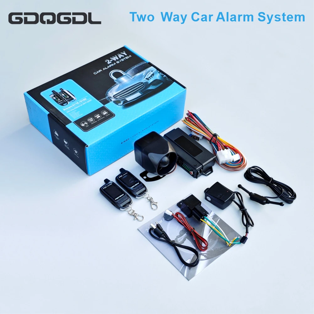 LCD screen Two Way Alarm FSK Technology Full-time Monitoring 1000m range charge remote start keyless center lock system