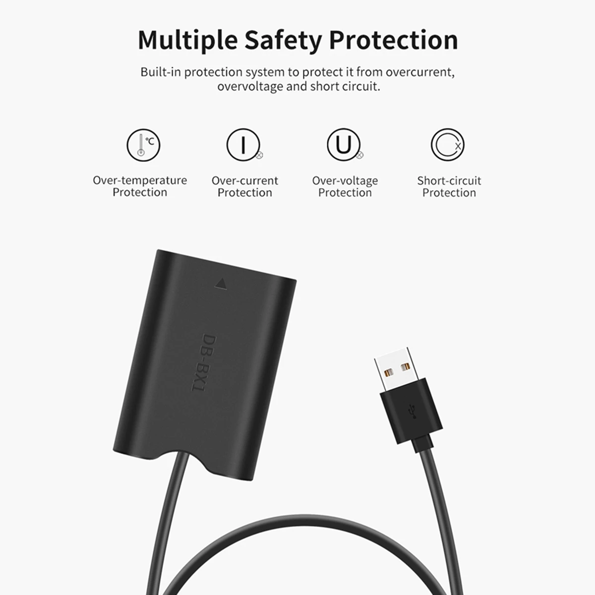 NP-BX1 batteria fittizia con adattatore di alimentazione USB-A accoppiatore cc per fotocamera Sony ZV-1 RX100 M7 M6 M5 RX1R HX50 HX90 HX300 HX400