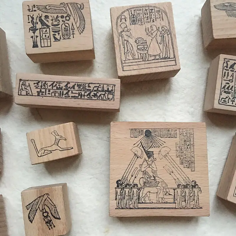 Stamp Scrapbooking Egypt Journaling Diary Decoration Deco Stationery DIY Craft Vintage Scrapbook  Wooden Stamps