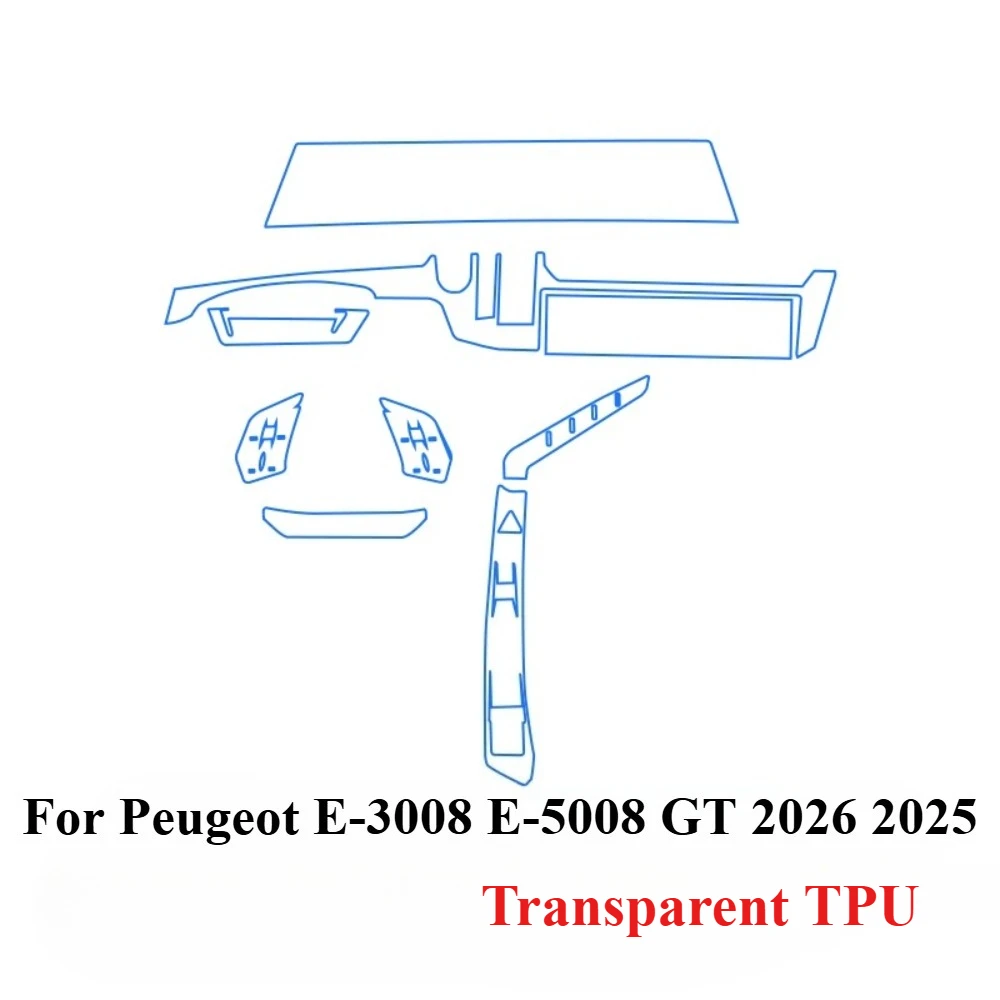 PPF-Schutzfolie für Peugeot E-3008 E-5008 2026 2025 Transparente TPU GPS-Navigations- und Schalttafel-Mittelkonsolen-Autozubehör – Detail 3