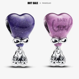 925 SILVER SILL SOL Moon and Stars Charm Accounts Fits Pandach Original Bracelets Female Heart Paints Granulum Diy Luxury Jewelry 10 Main Sales Star Pendant - №8