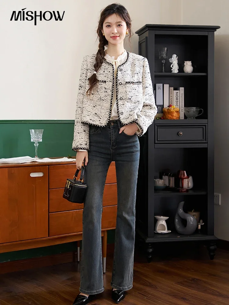 MISHOW Tweed Set Women Outfits Autumn Separately Cropped New Jacket Shorts Sets Elegant Fashion Office Ladies Suit MXC41W0029