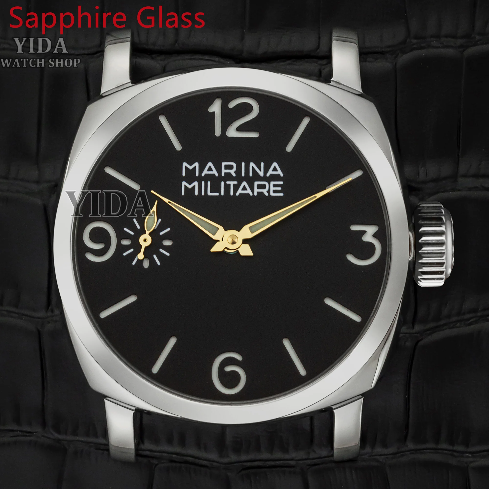 

Корпус для часов из стали 316L, 47 мм, для PAM 6154, с сапфировым стеклом, ретро-дизайн, 39 мм, светящийся циферблат и стрелки, для механизмов ETA 6497/6498/ST3600