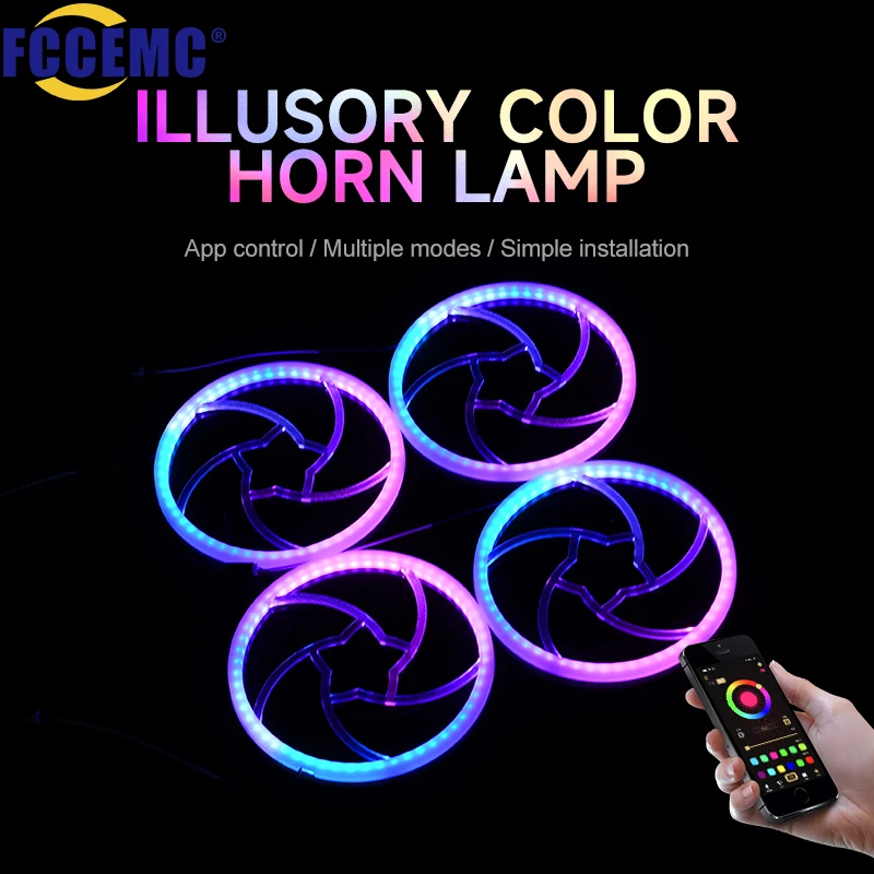 Symphony LED Car Interior Ambient Horn Light 210 Modes 256 Colors RGB APP Sound Control Streamer Decoration Atmospere Lights