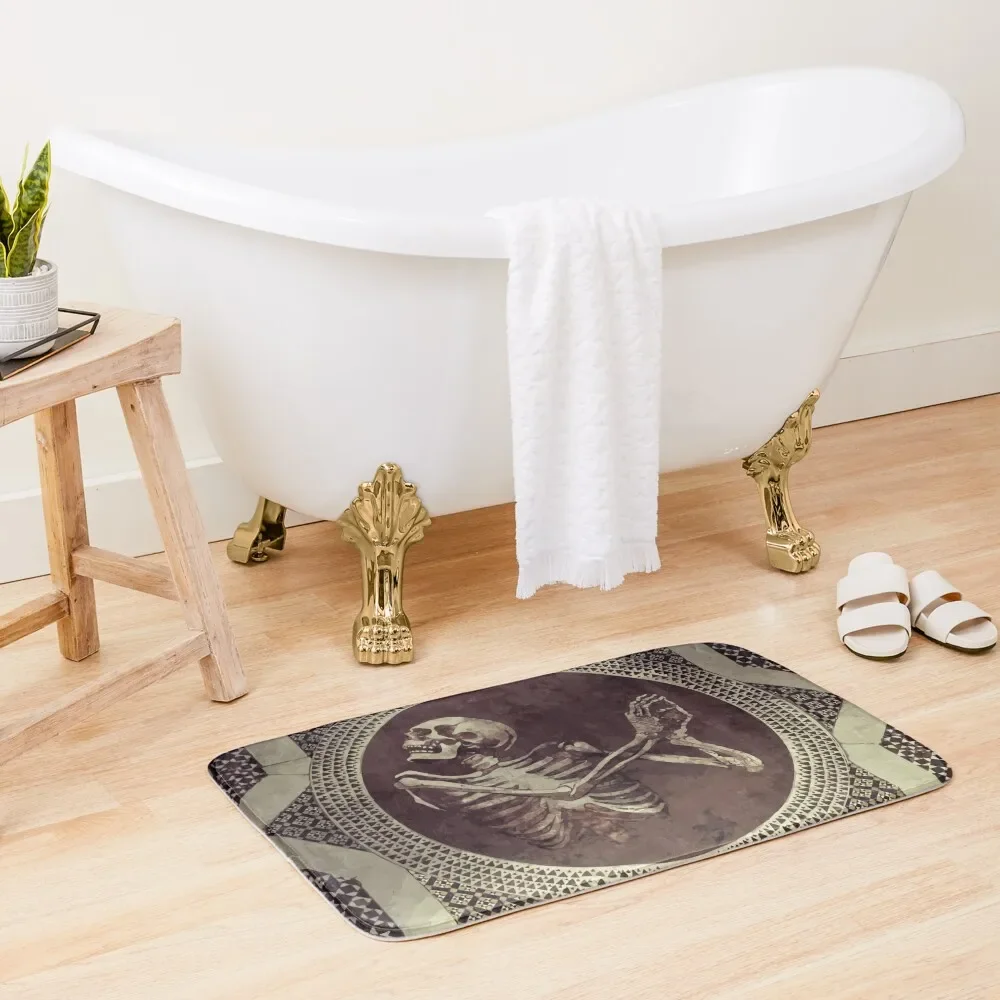 

Hannibal: Dancing Skull + Skeleton Mosaic Bath Mat Set For Bathroom Anti-Slip Carpet Mat
