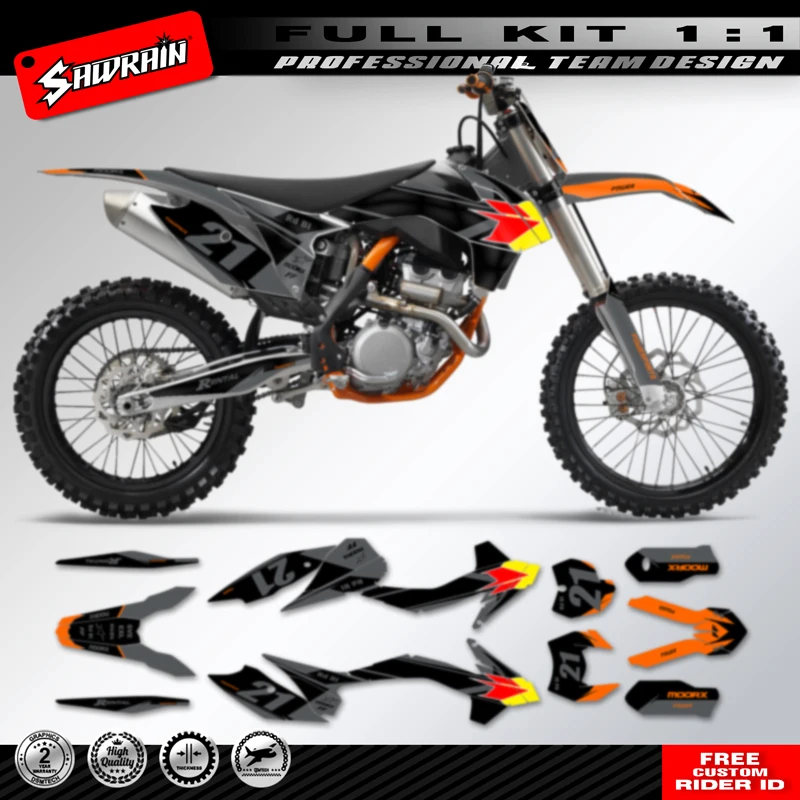

Sawrain Motorcycle Sticker Custom Team Graphics Decals Kit For KTM SX SXF XC XCF 2013 2014 2015 EXC EXCF XCW 2014 2015 2016