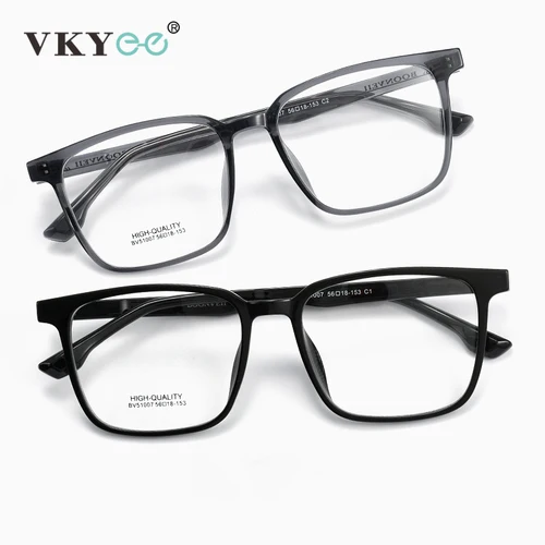 Imagen 2 del producto VKYEE, gafas fotocromáticas clásicas simples con diseño cuadrado geométrico para hombre, gafas fotocromáticas con luz azul Vintage, prescripción personalizable