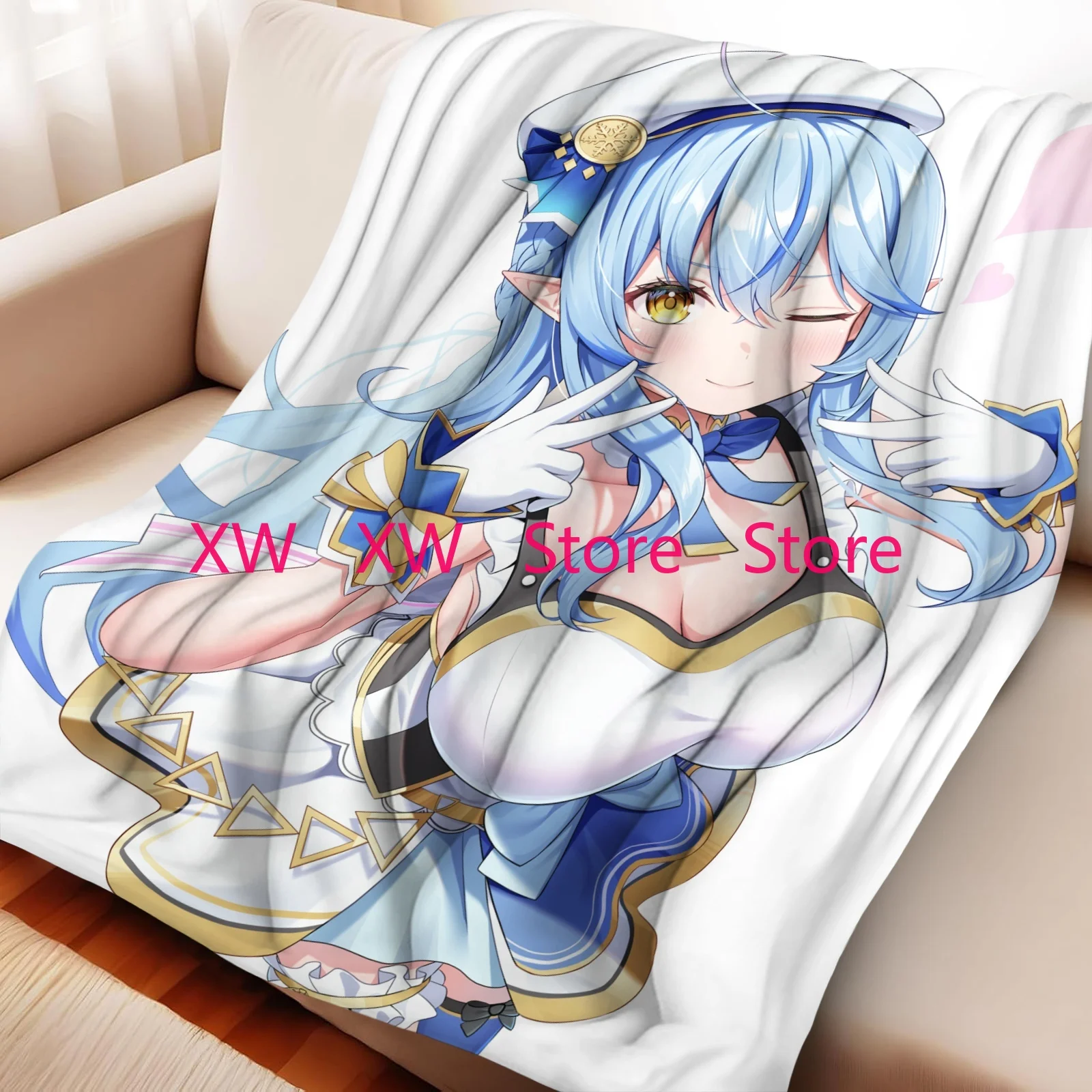 

Cute Anime Blanket Virtual Youtube Flannel Material Double-Sided Print Ultra-Soft Warm