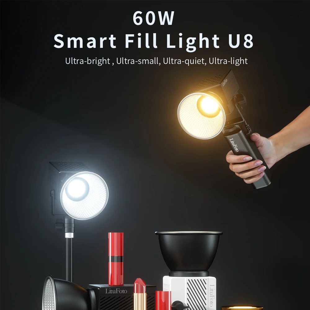 

Litufoto Smart Fill Light U8 Mini Portable Hand-held Video Light 60W Outdoor Video Recording Live Photography Lights