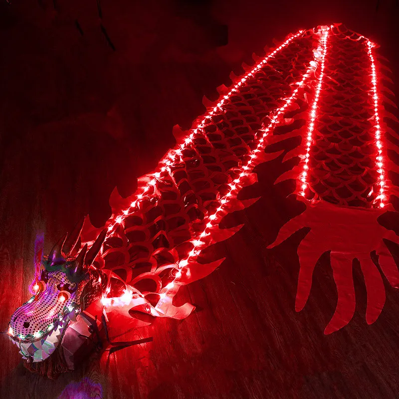 Dragon Dance เชือกเวทีแสดงใหม่ปี Gifs ตลกของเล่นกีฬา Led Light Dragon Dance ริบบิ้น