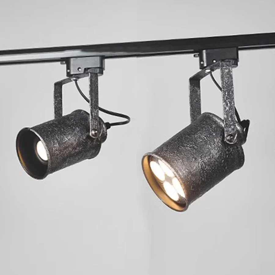 

Vintage Industrial LED Track Light Spotlight E27 Replaceable Rail Track Lamp For Clothing Store Cafe Office Resturant Decor