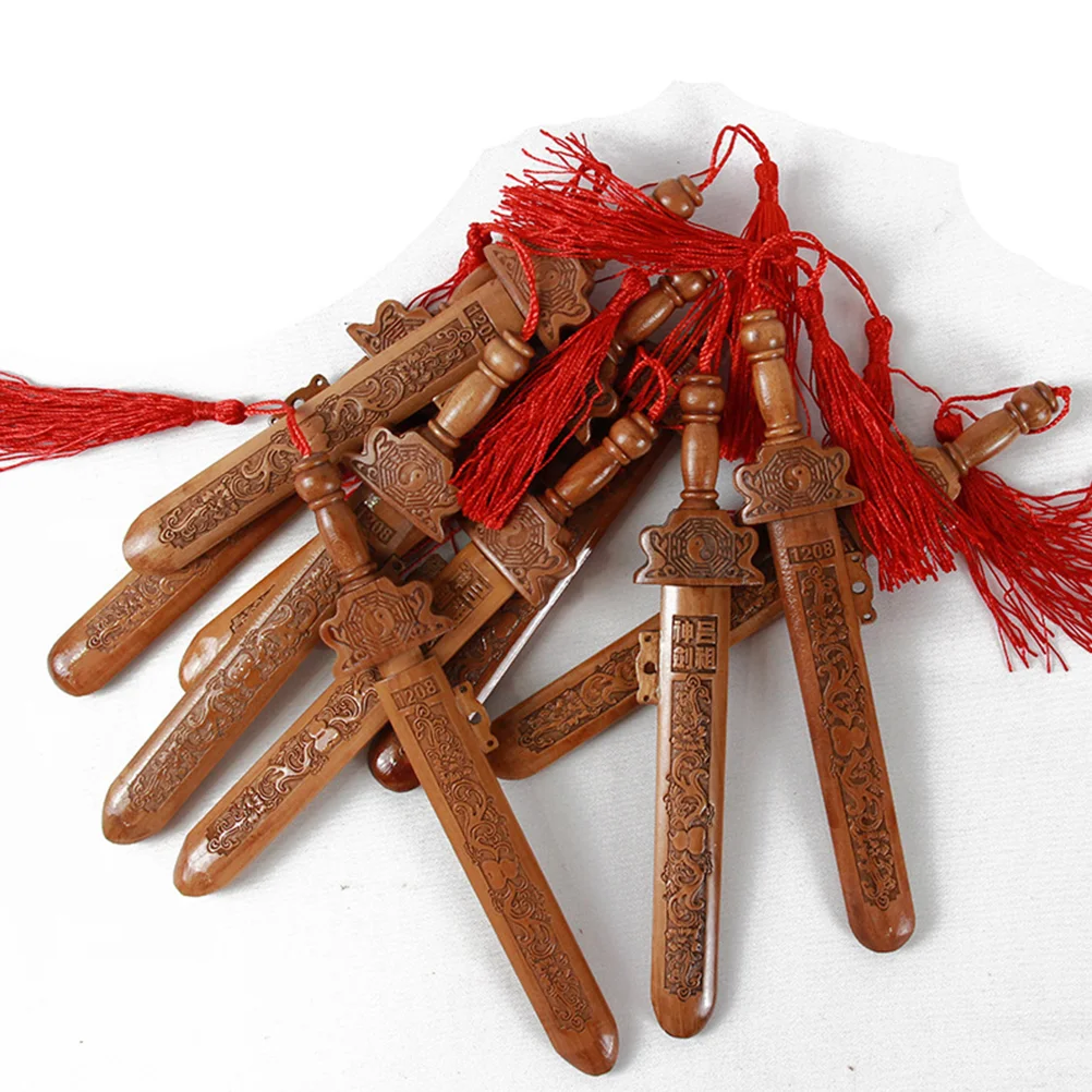 

Wooden Pendant 18cm Retro Evil Exorcism Decor Home Wall Hanging Craft Prosperity Blessing Office Kids