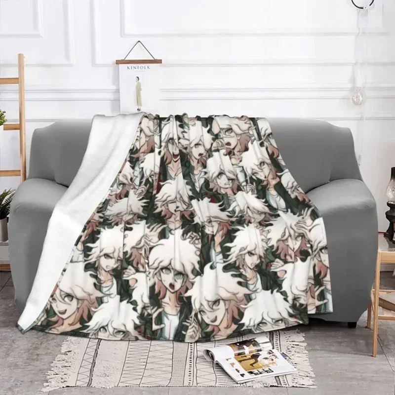 Nagito komaeda voice flannel blanket hope Danganronpa funny throw blankets for bed sofa couch 125*100cm bedspread blanket