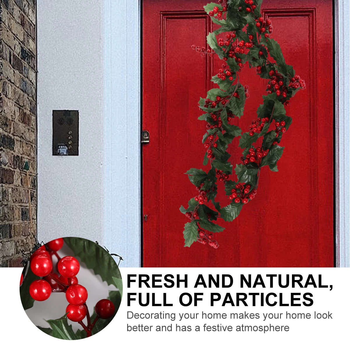 

Christmas Wreath Garlands PVC Rattan Adornment Fashion Holly Lovely Artificial Decor Decoration