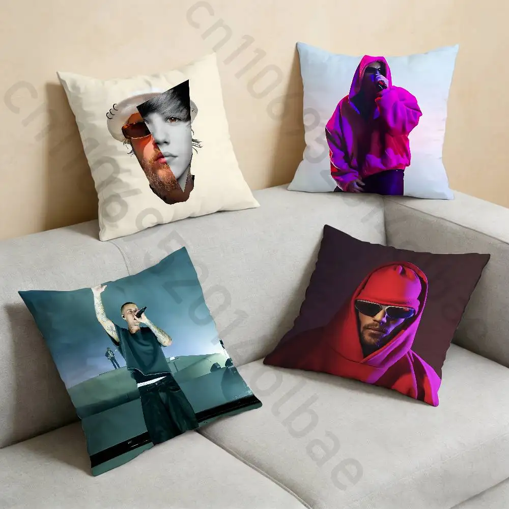 

2026 Singer J-Justin Biebers Pillow Case Square Double-Sided Printing Short Plush Sofa Cushion Cover Bedroom Bedside Pillow
