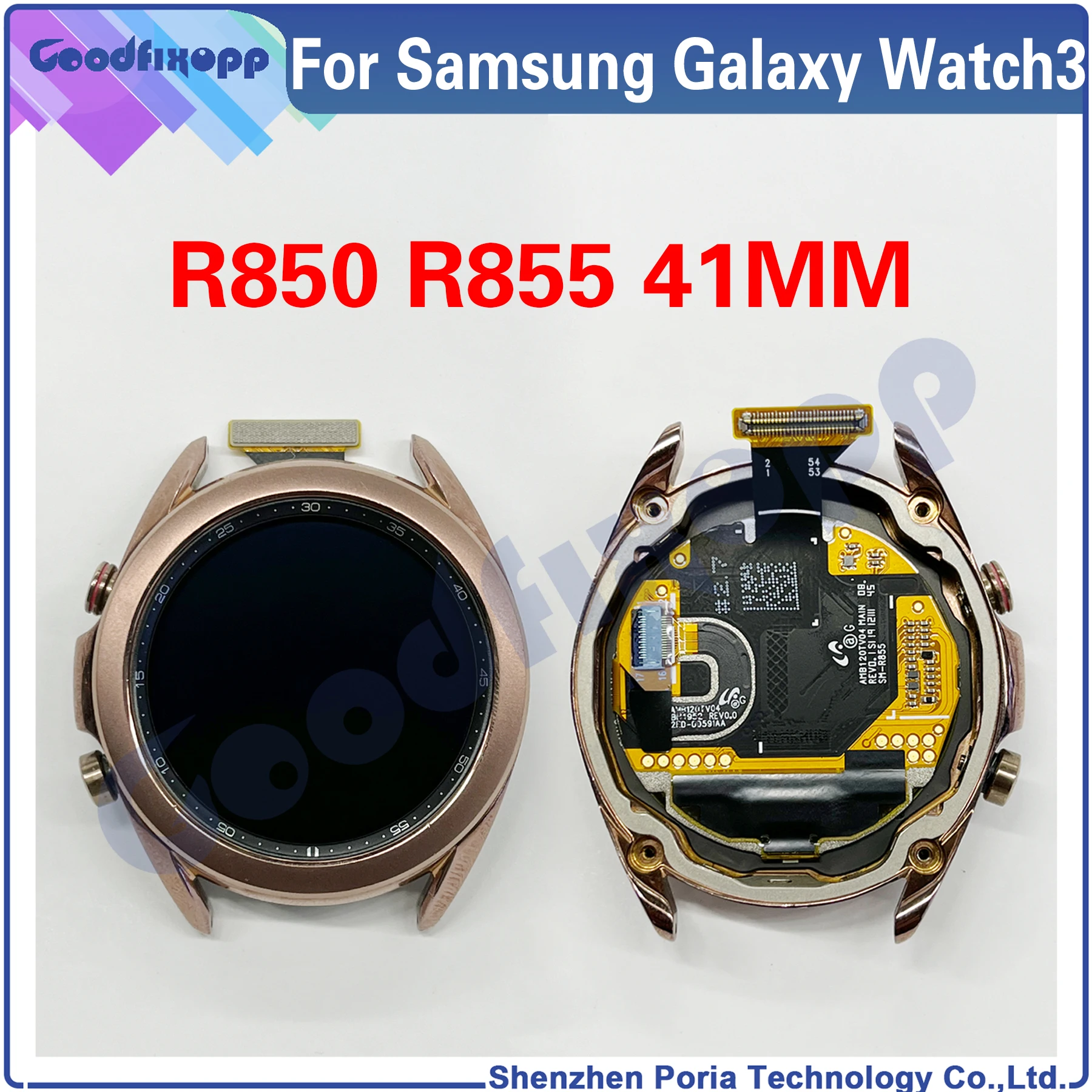 For Samsung Galaxy Watch 3 SM-R840 SM-R845 45mm / Watch3 SM-R850 SM-R855 41mm LCD Display Touch Screen Digitizer Assembly