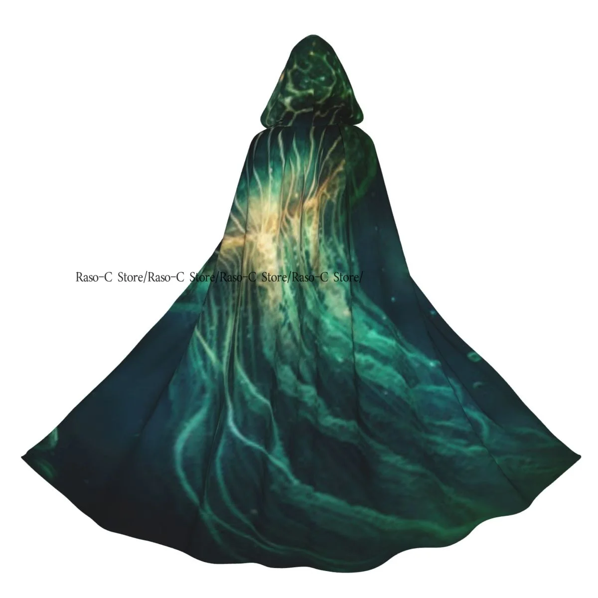 عباءة مقنعين للجنسين عباءة مع غطاء محرك السيارة قنديل البحر التوضيح عباءة مصاص دماء الساحرة كيب تأثيري حلي #6
