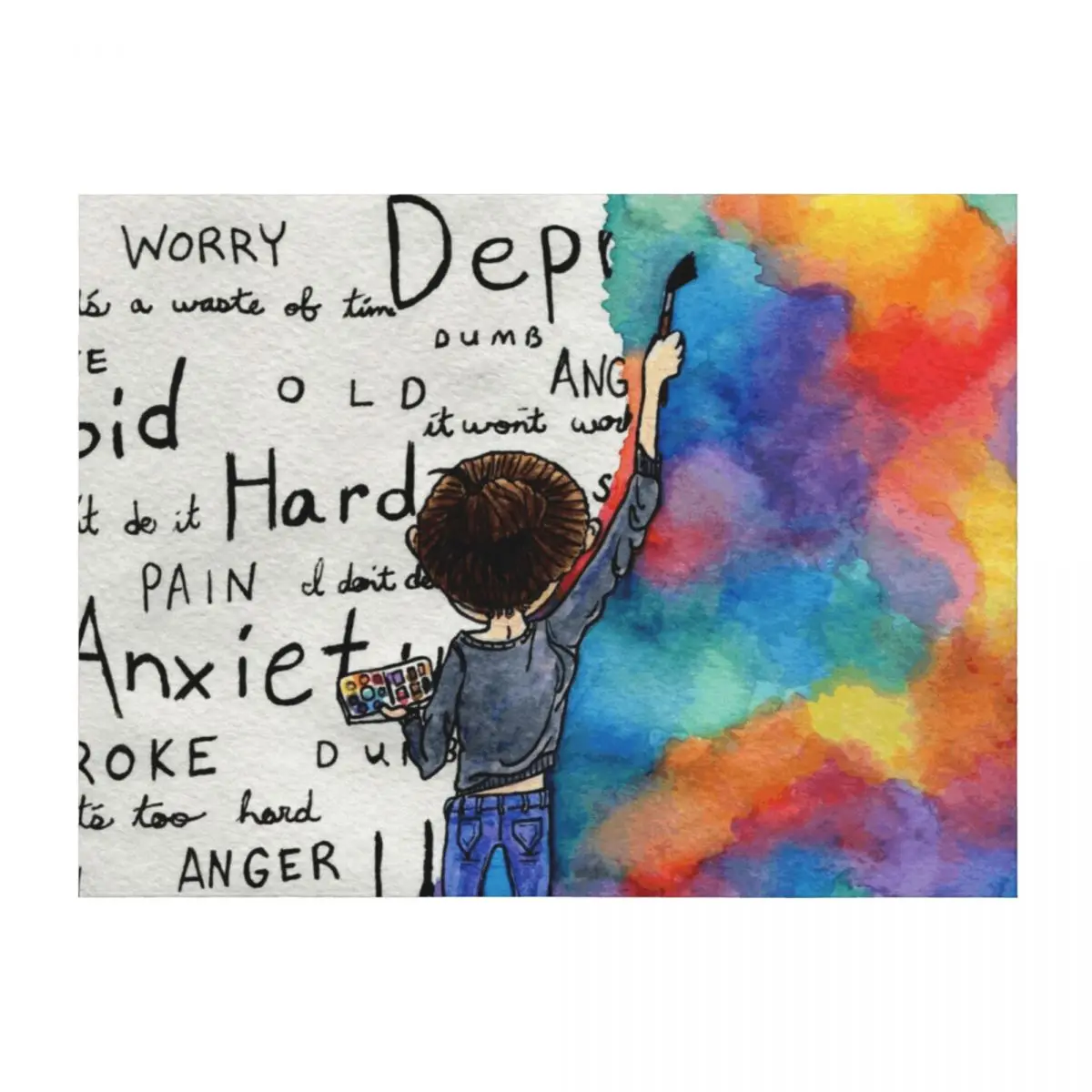 

Always Keep Fighting Watercolor Painting (2015) REVAMP Throw Blanket Thins Blankets For Bed Blankets