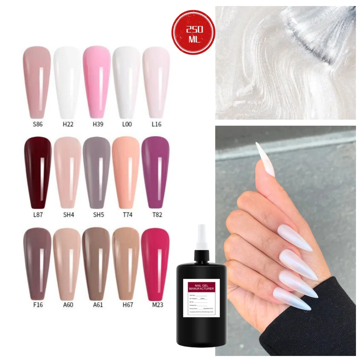 

Opies Nude Pink Jelly Gel Nail Polish 250ML Big Volume Wholesale Soak Off UVLED Semi Permanent Pastel Varnish Nail Salon Use