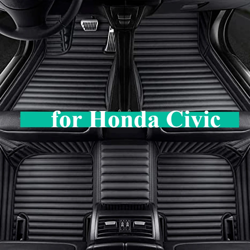 Custom Car Floor Mats for Honda Civic 2005-2023 -2024 Foot Fashion Interior Accessories Auto leather Carpet Rugs Trunk cushion