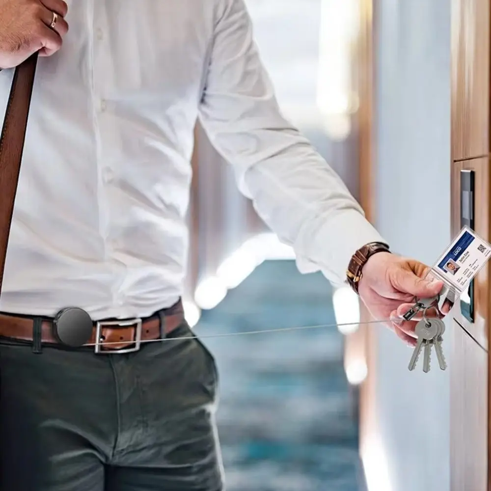 الثقيلة المعادن سحب بكرة حلقة تسلق قابل للسحب لمكافحة خسر مكافحة خسر المفاتيح لص سلسلة المنظم إدارة المفاتيح #2