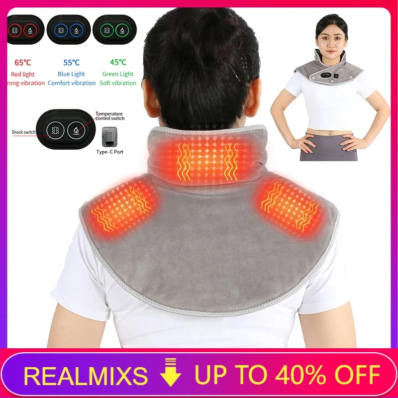 

Neck Heating Pad Wrap Heated Shoulder Massager USB Electric Cervical Relieve Pain Relief Back Brace Compress Tool Fatig Warming