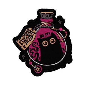 魔女刺繍パッチ衣類用パッチ上のブラックキャットアイアンサーモアドヘンシブパッチ衣類バッジの漫画パッチdiy sew 6ベストセールスガールズパッチ-5