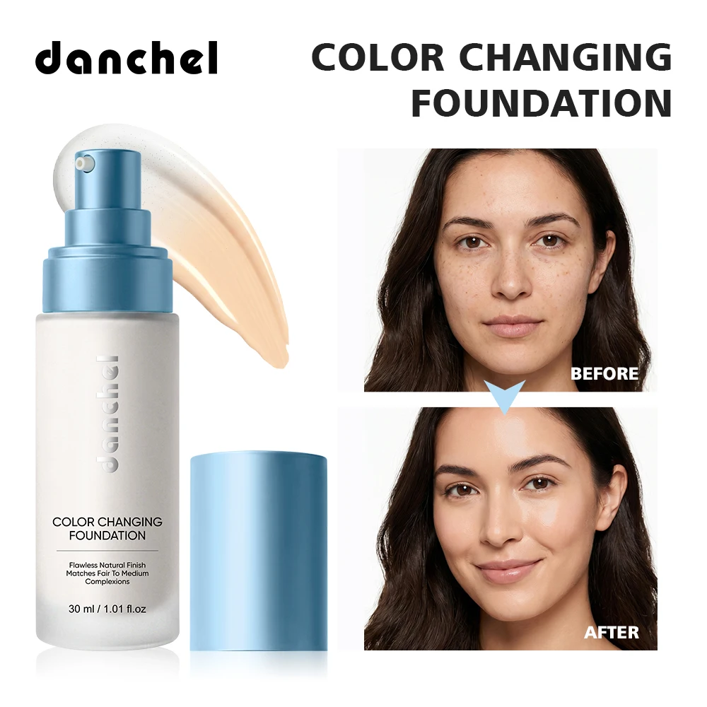 Base de Maquillaje Líquida que Cambia de Color, Mate, de Cobertura Total, Corrector, Resistente al Agua, Control de Grasa, Larga Duración, Efecto Natural