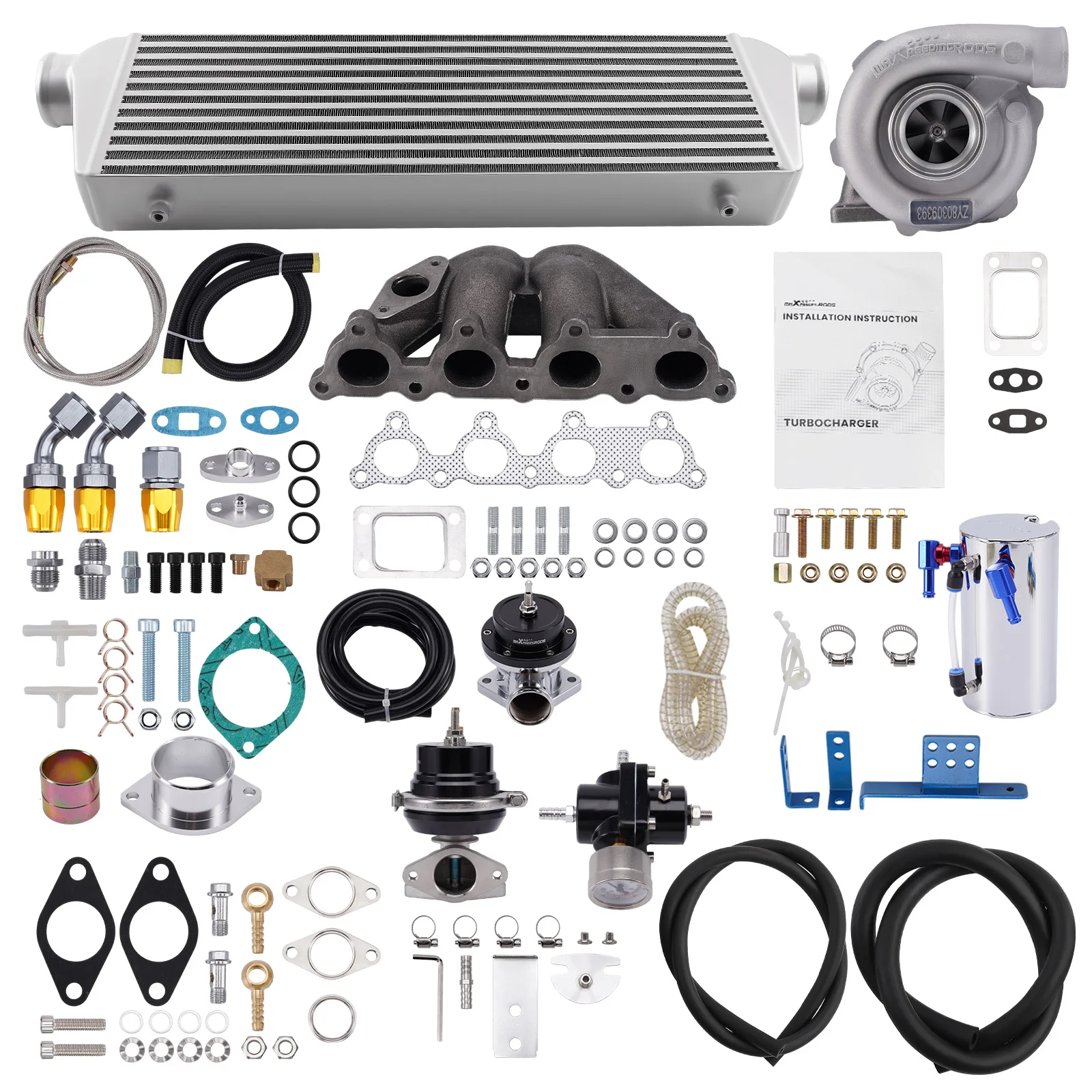 MaXpeedingrods T3 T4 Turbo Turbocharger Kit Intercooler Manifold For Honda D15 D16 D15Z1 D16Z6 D16Y7 D16Y5 D16Y8