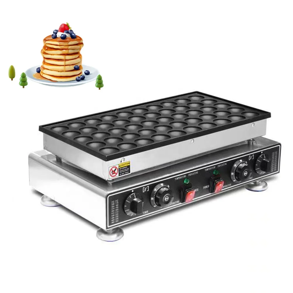 Commercial 50 Holes Mini Pancake/ Round Shape Mini Pancake Maker Dorayaki Cake Making Machine For Hot Sale