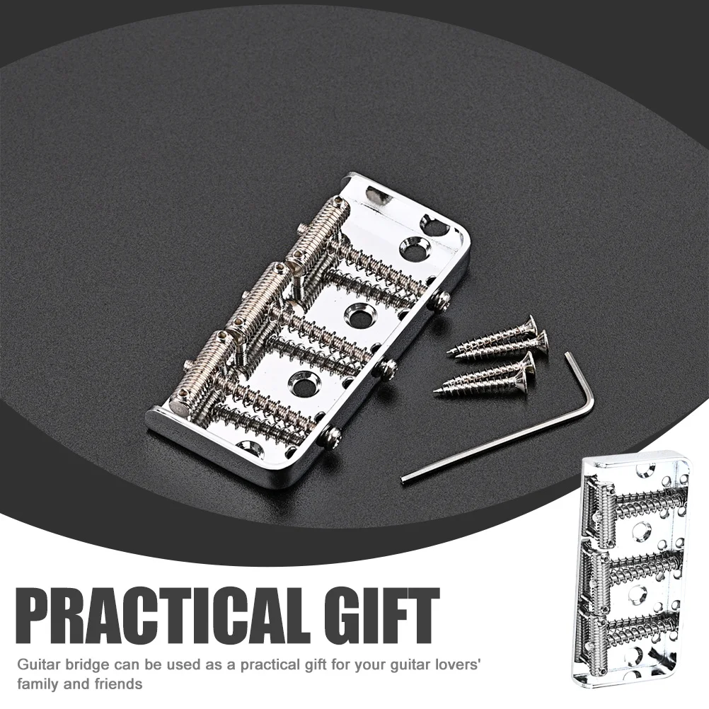 

1 set Electric Guitar Chrome Style Metal Replacement Parts Durable String Repair Accessories Guitar Bridge Saddle Roller Saddle